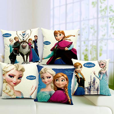 冰雪奇缘棉麻抱枕生产