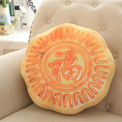 中秋节礼品仿真福字月饼抱枕公司活动礼物毛绒