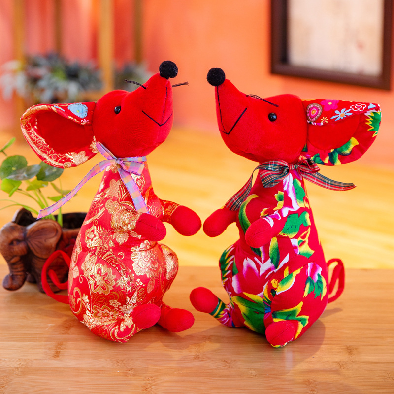 2020年鼠年吉祥物布艺老鼠 毛绒公仔玩具礼品厂家定制