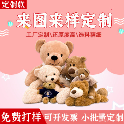 毛绒玩具公仔定制熊仔定制外贸毛绒玩具熊定做礼物毛绒熊定制
