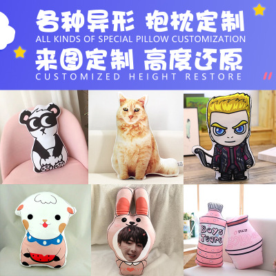明星抱枕定制个性创意等身暖手抱枕娃娃动漫人形毛绒异形抱枕定做