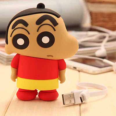 创意萌卡通蜡笔小新小熊叮当猫公仔移动电源定