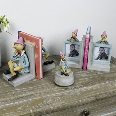 匹诺曹木偶书立书挡摆件