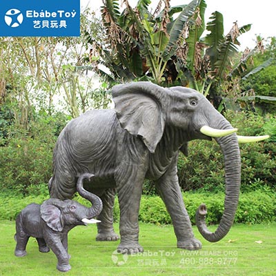 玻璃钢仿真大象 户外玻璃钢工艺品