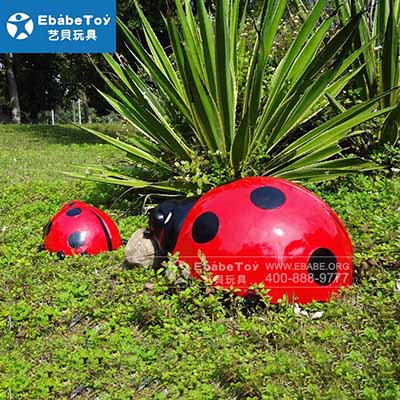 仿真昆虫 七星瓢虫甲虫玻璃钢雕塑 厂家定做