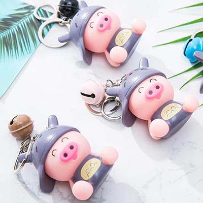 麦兜钥匙扣 搪胶小猪公仔娃娃机礼品 创意小挂件饰品