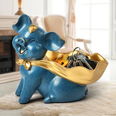 客厅酒柜玄关家居装饰摆件 现代简约招财猪开业乔迁礼物