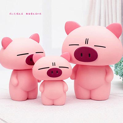 猪年儿童存钱罐 卡通摔不坏搪胶猪 家居摆件节日礼物