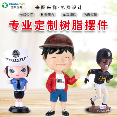 树脂工艺品摆件定制 树脂公仔 企业吉祥物树脂娃娃小男孩玩偶定做