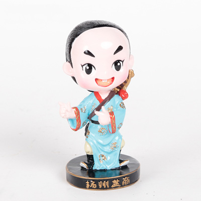 企业吉祥物人物树脂公仔定制PVC人偶摆件定做搪胶汽车摆件定做