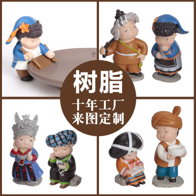 树脂公仔定制企业吉祥物制作 卡通迷你树脂摆件 创意搪胶玩具定做