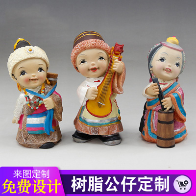 树脂公仔旅游企业吉祥物树脂工艺品订制车载摇头摆件定做logo