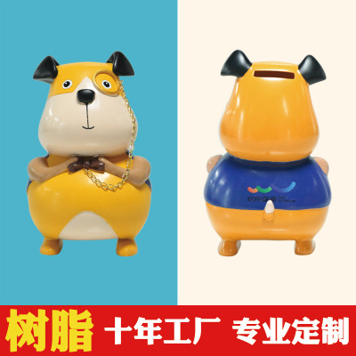 树脂存钱罐彩绘定制儿童创意卡通大中号可爱小狗狗储钱罐摆件定做