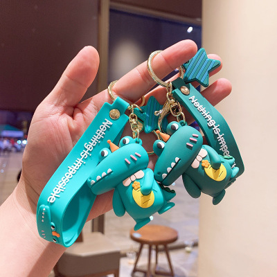 卡通滴胶鳄鱼钥匙扣挂件软胶pvc汽车钥匙链圈书包挂饰创意小礼品