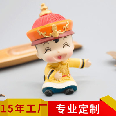 Q版公仔摆件定制 古风卡通人物树脂摆件 宫廷娃娃工艺礼品厂家定做