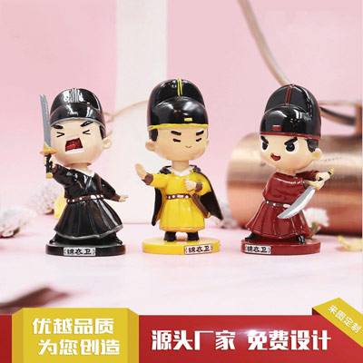 锦衣卫工艺品摆件定制 创意家居树脂摆件 中国风卡通摆件厂家定做