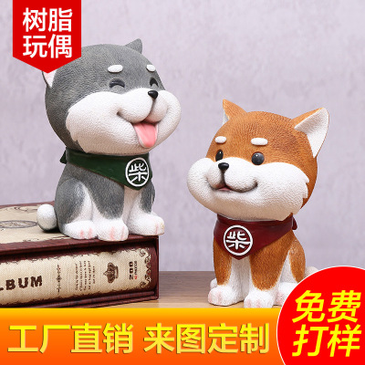 创意树脂存钱罐 定制卡通小狗储蓄罐 直销居家工艺品玩偶公仔